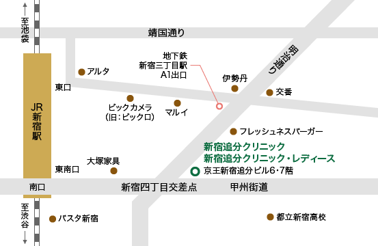 新宿追分クリニック地図